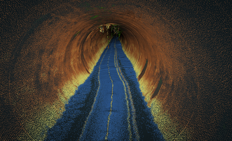 An example image of a 3D environment produced via mobile LiDAR on a floating platform.